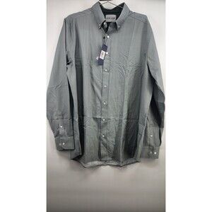 Henri James Men's XL Tall‎ Green Geometric Long Sleeve Button Down Shirt NWT